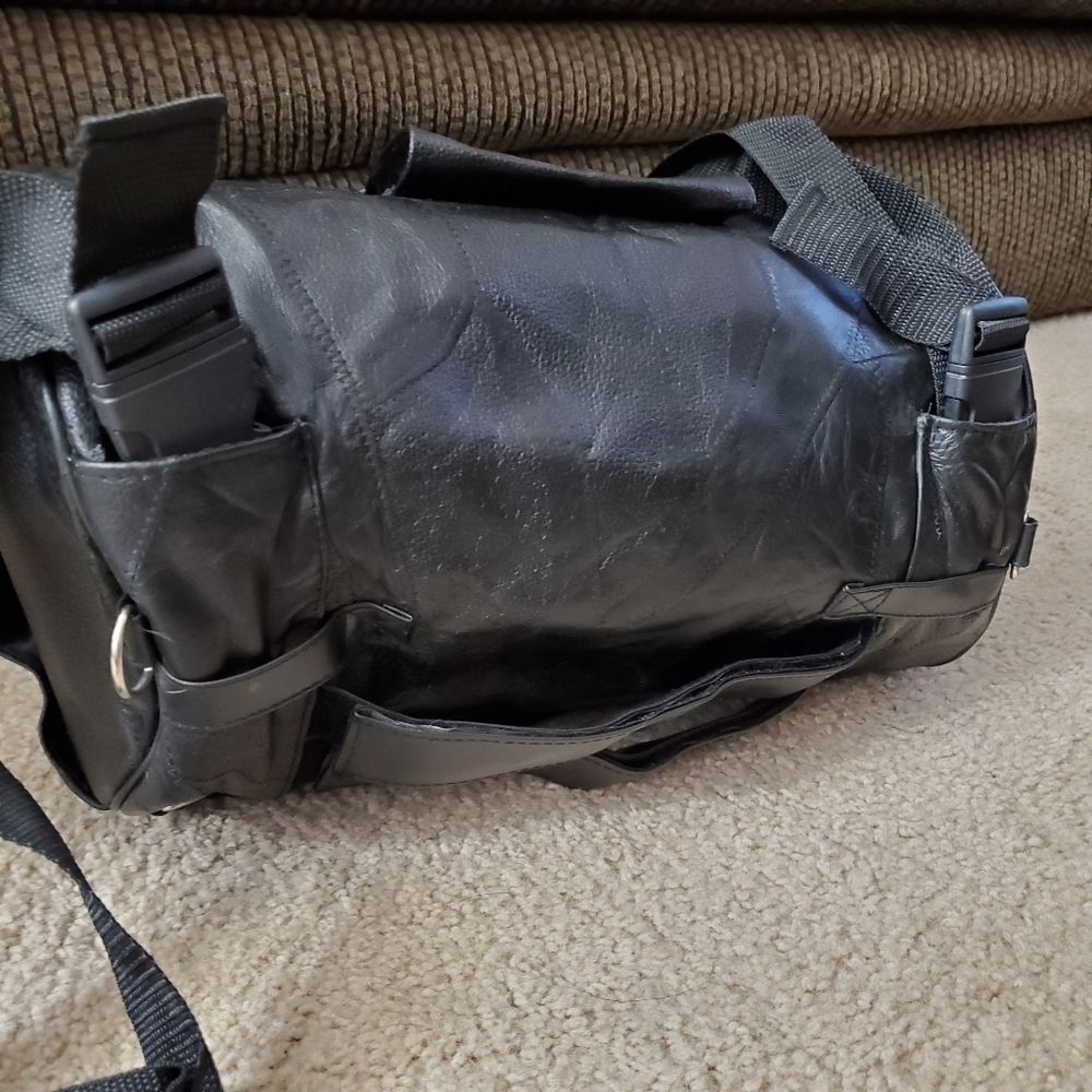 **Last Chance!! Final Sale** Diamond Plate buffalo leather duffel bag - Picture 2 of 8
